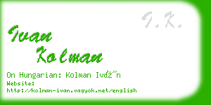 ivan kolman business card